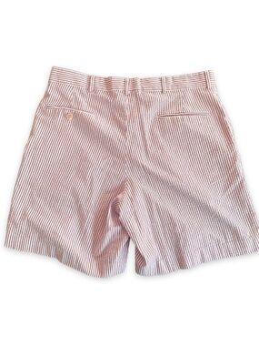 Men's Charleston Khaki Seersucker Red Stripe Striped Shorts